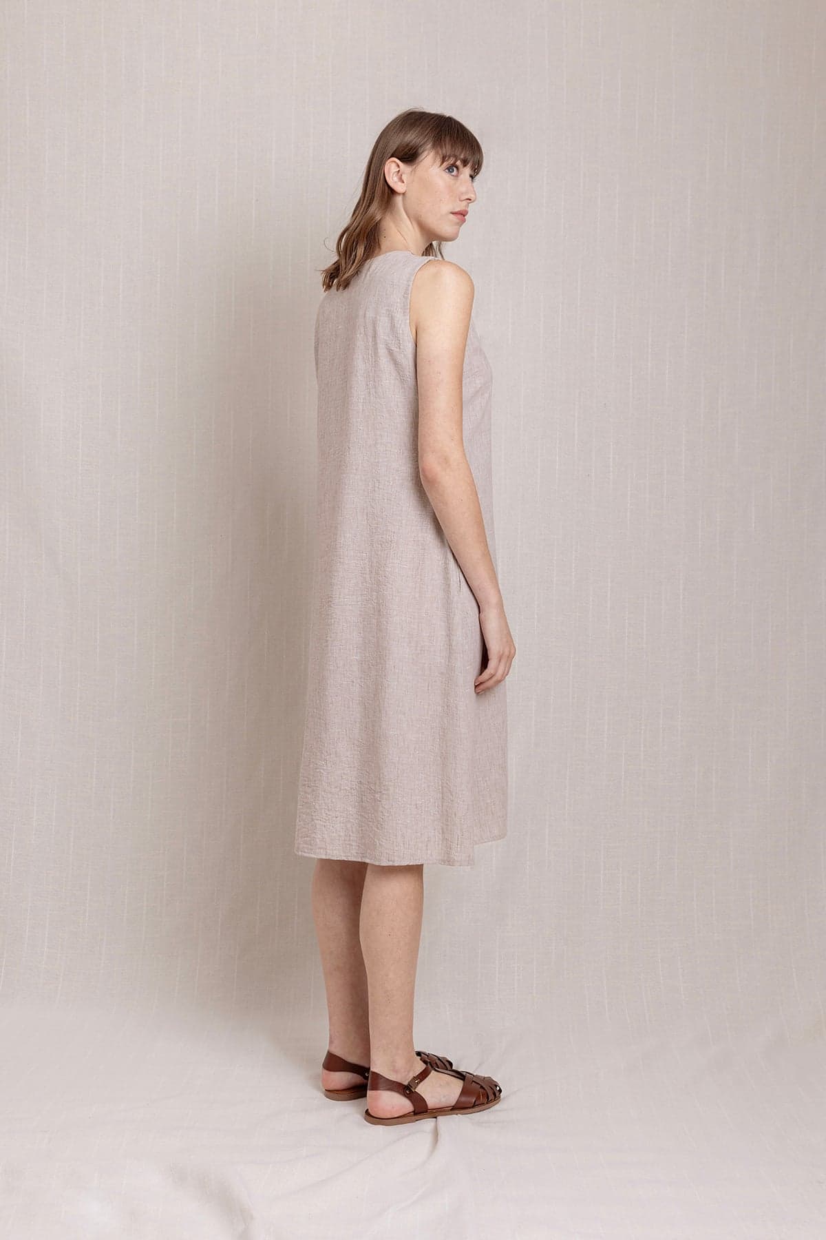 Bias Bound Linen Dress