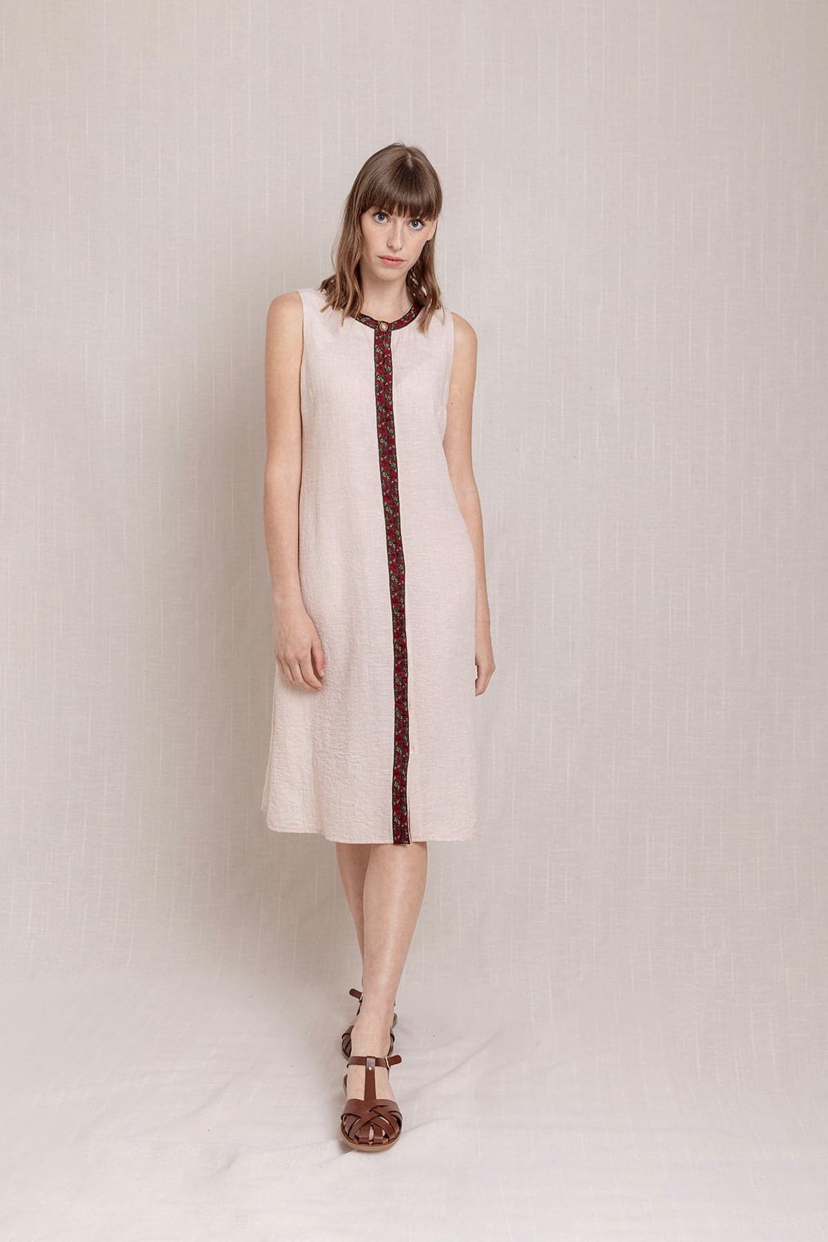 Bias Bound Linen Dress
