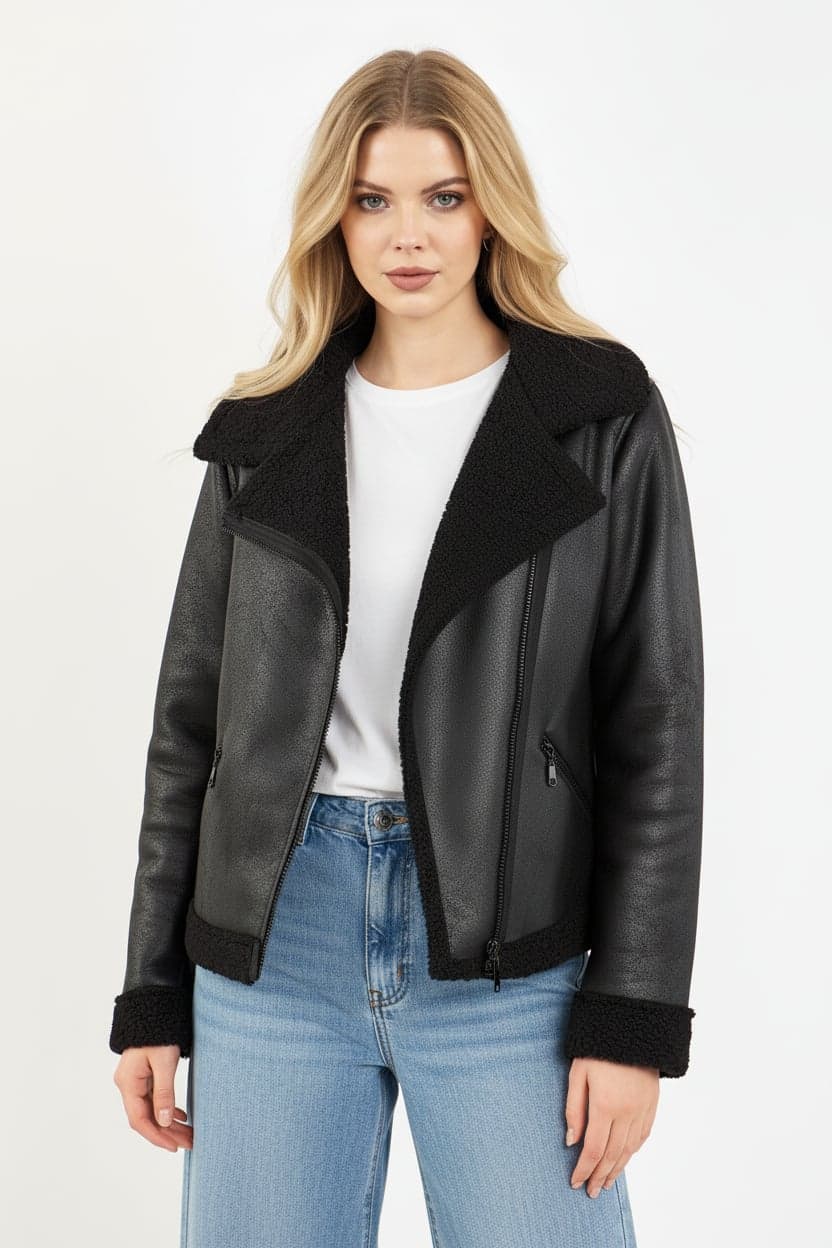 Black Sherpa Coat