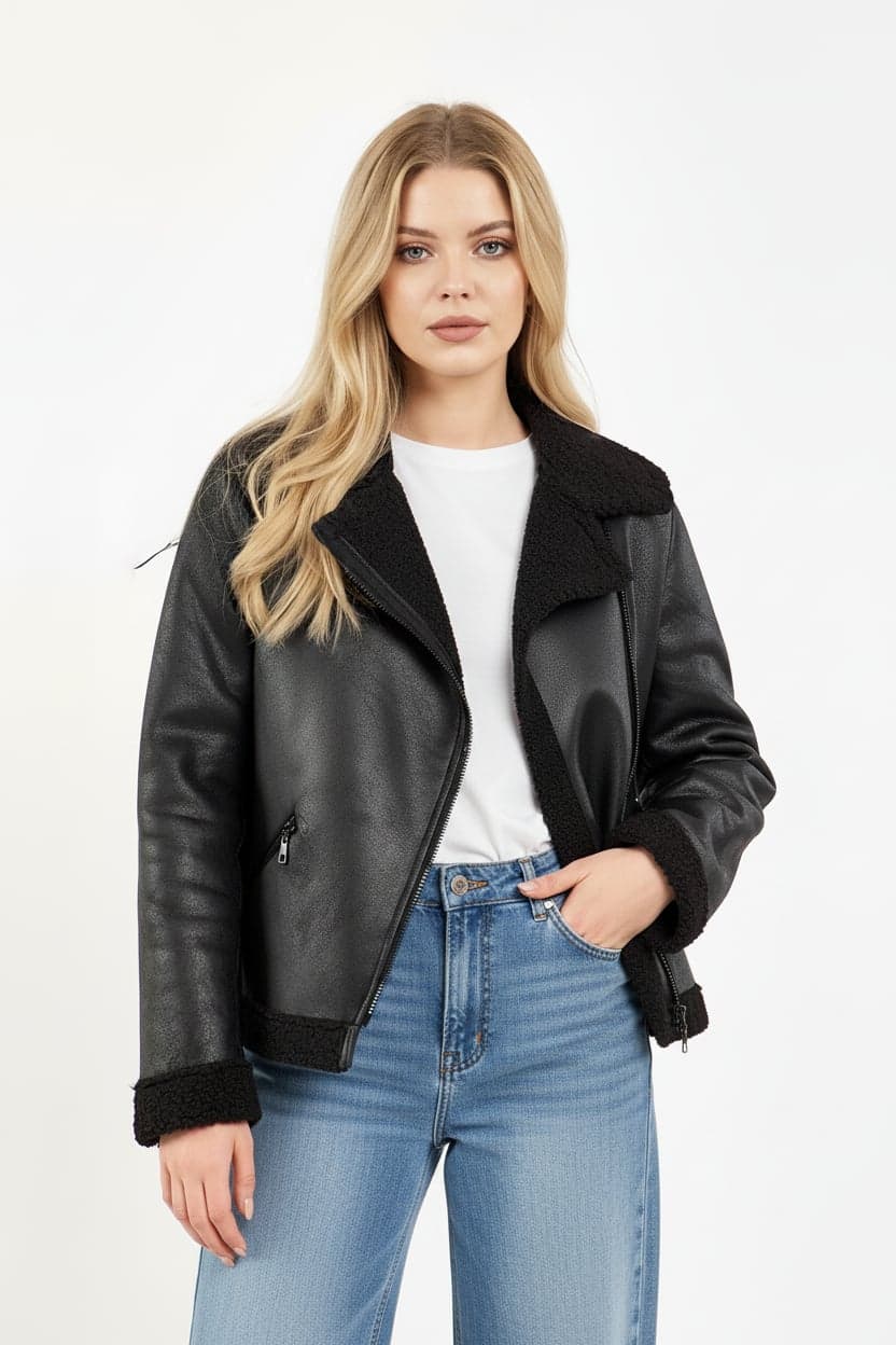 Black Sherpa Coat