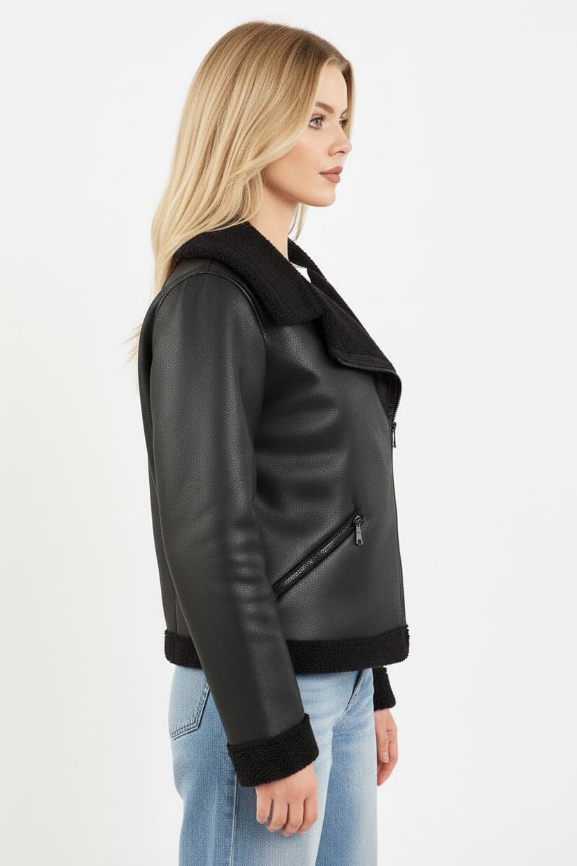 Black Sherpa Coat