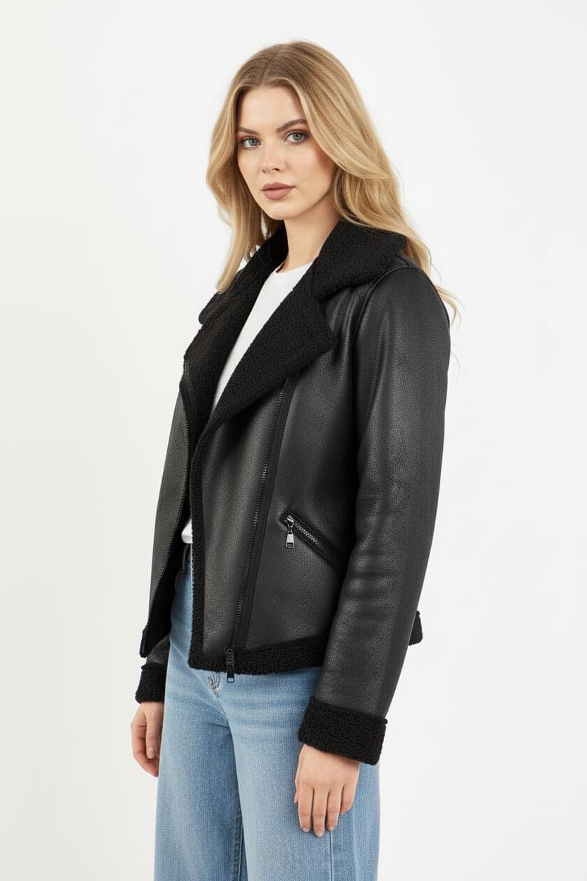 Black Sherpa Coat