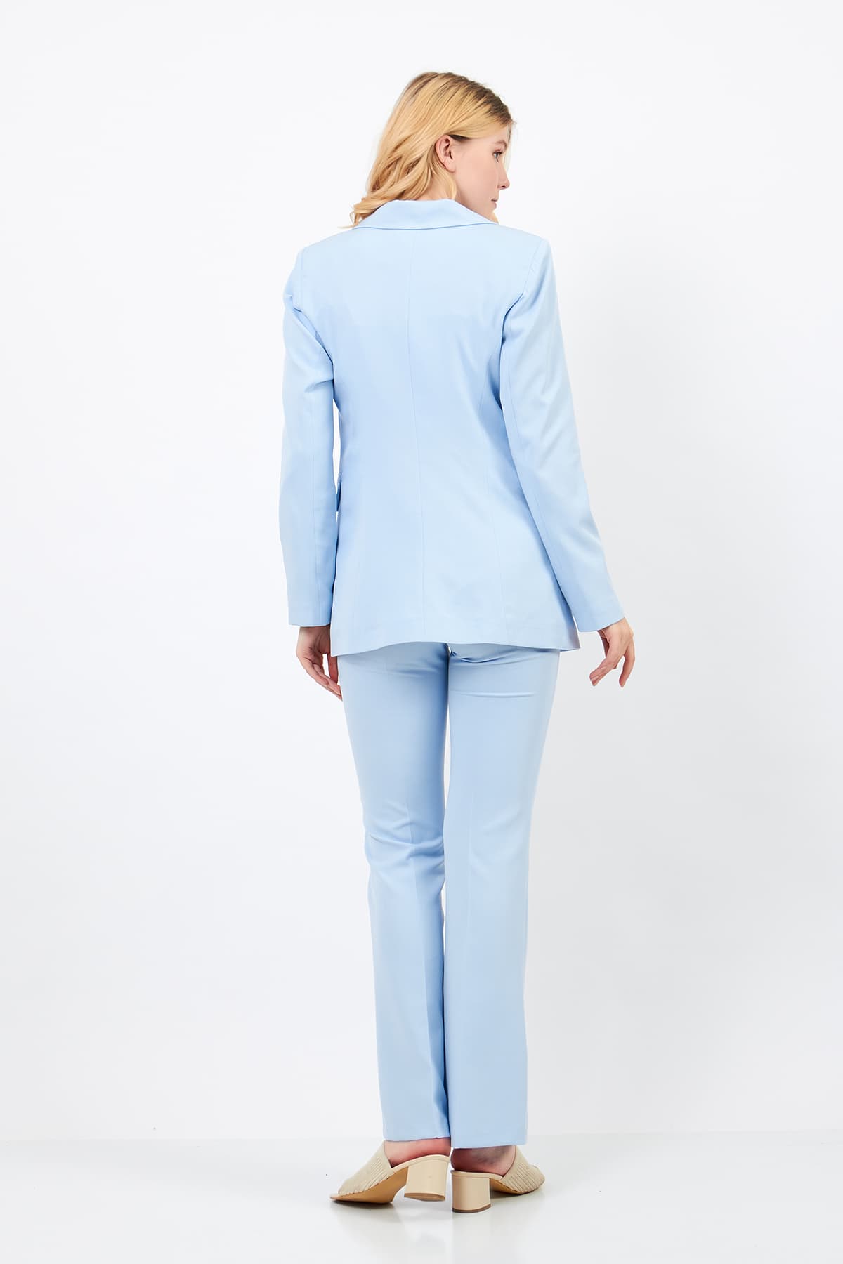 Blue Jacket Pants Suit