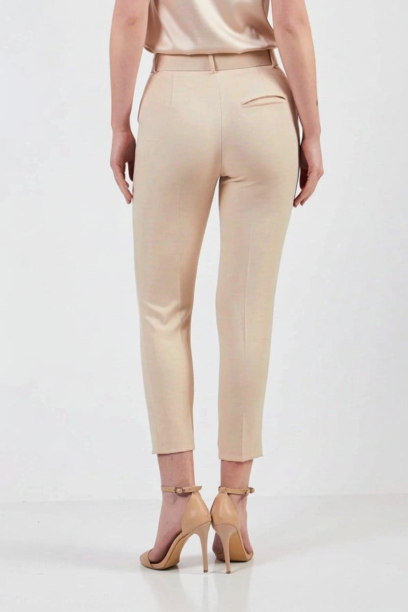 Cream Belted Trousers