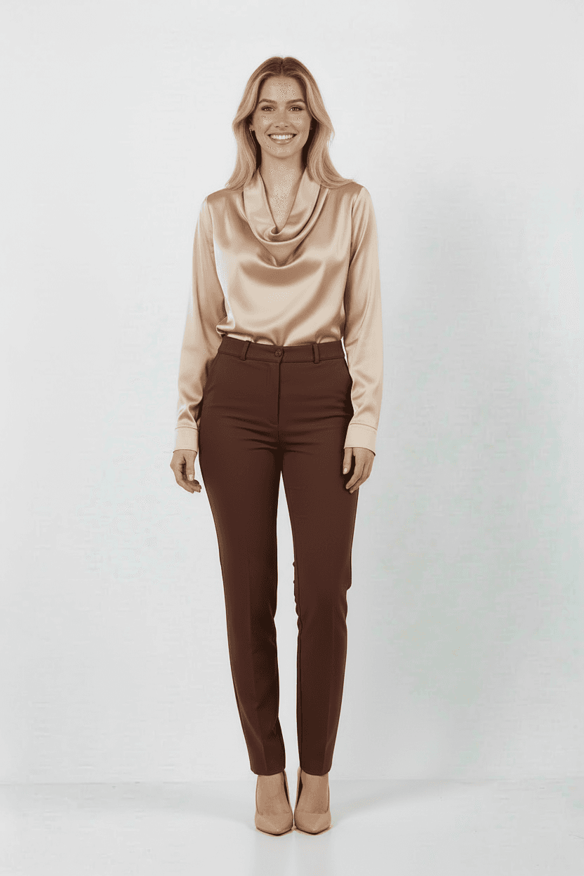 Brown Slim Leg Trousers