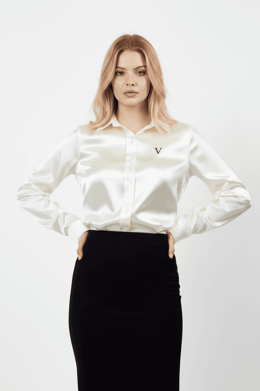 Cream Satin Shirt