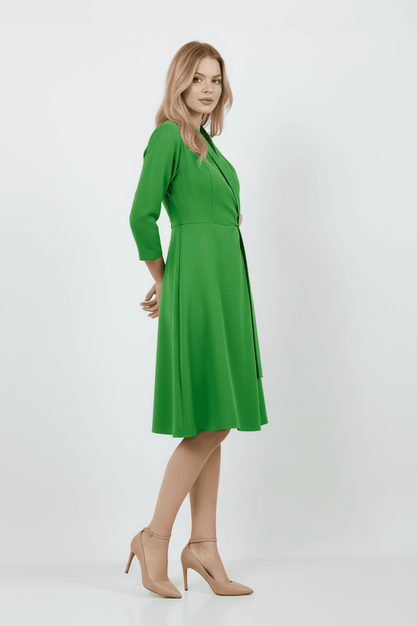 Green Brooch Dress
