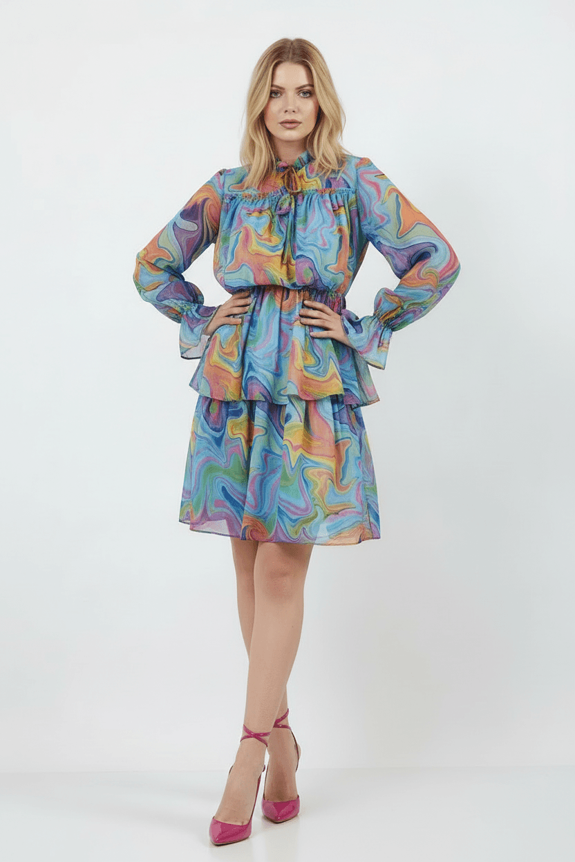 Colorful Chiffon Dress