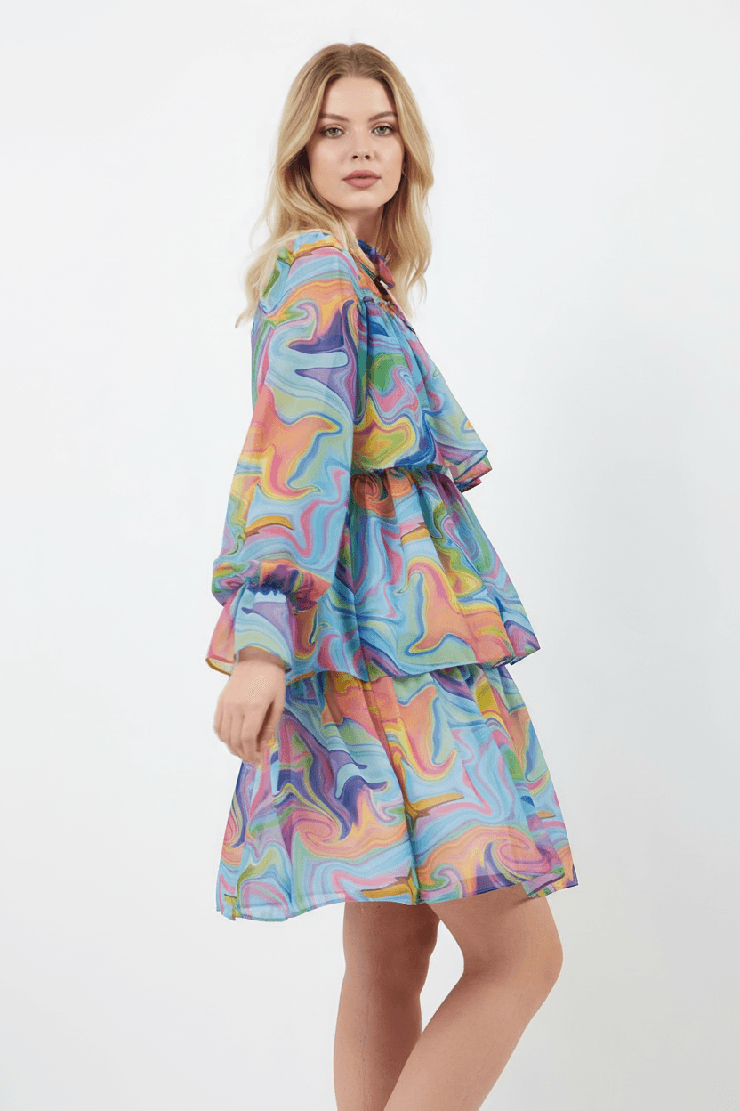 Colorful Chiffon Dress