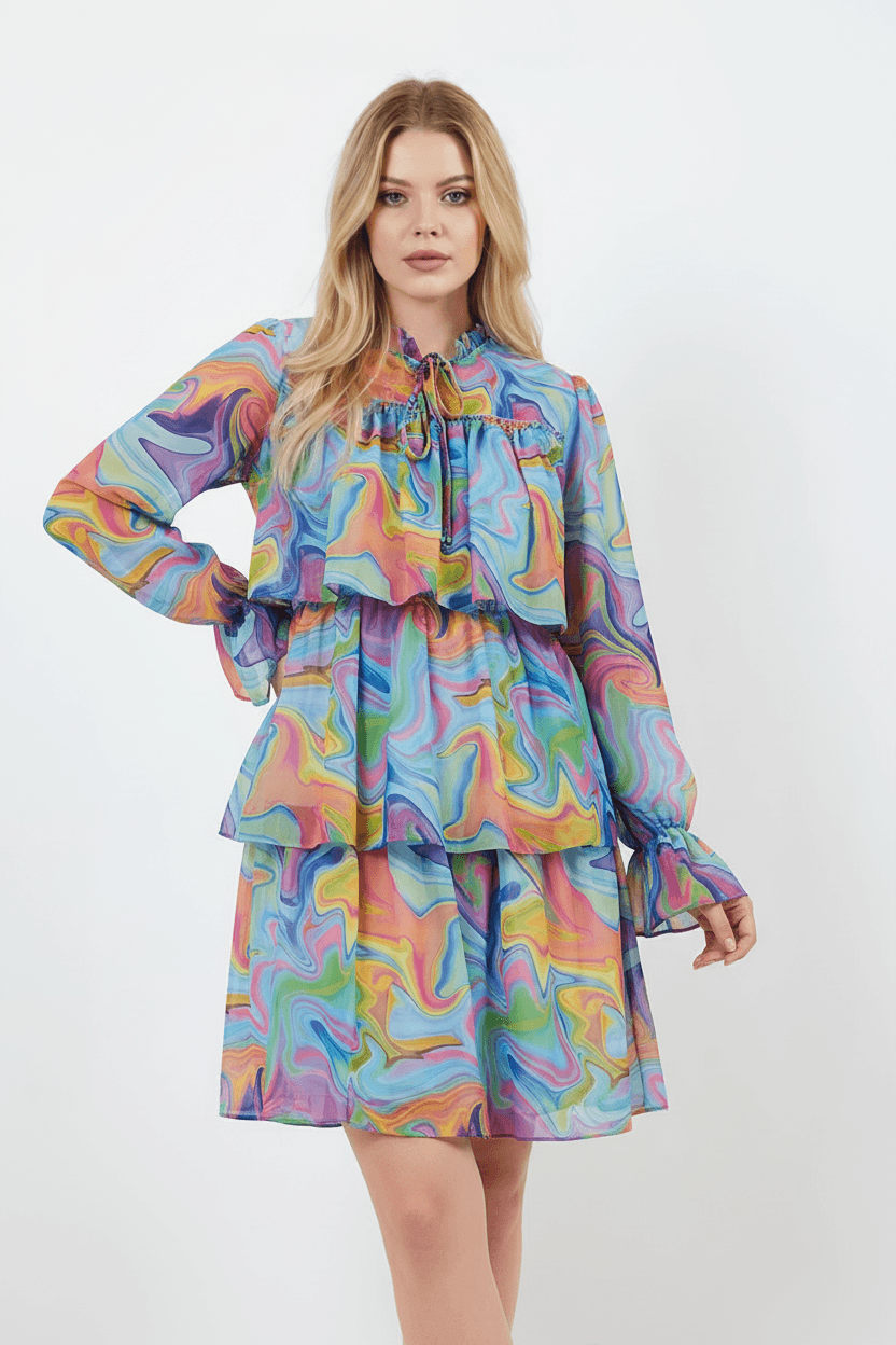 Colorful Chiffon Dress
