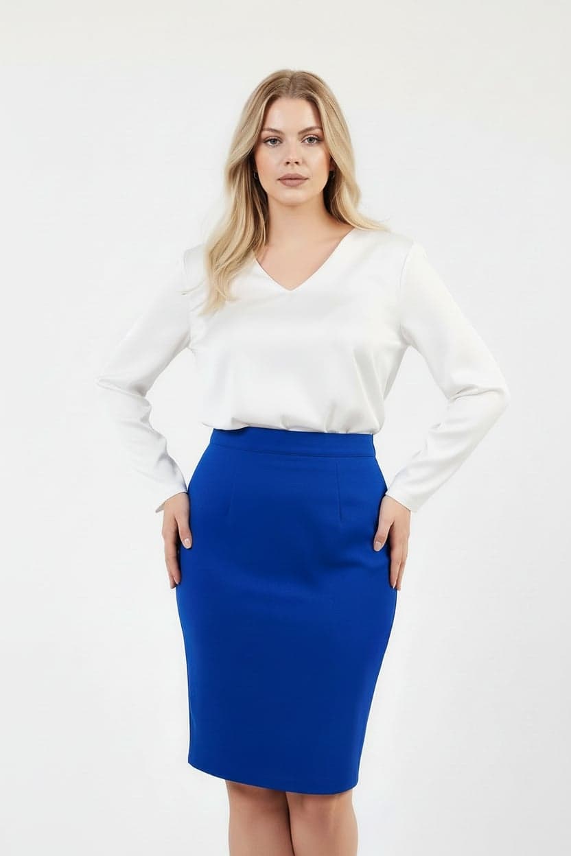 Sax Blue Pencil Skirt