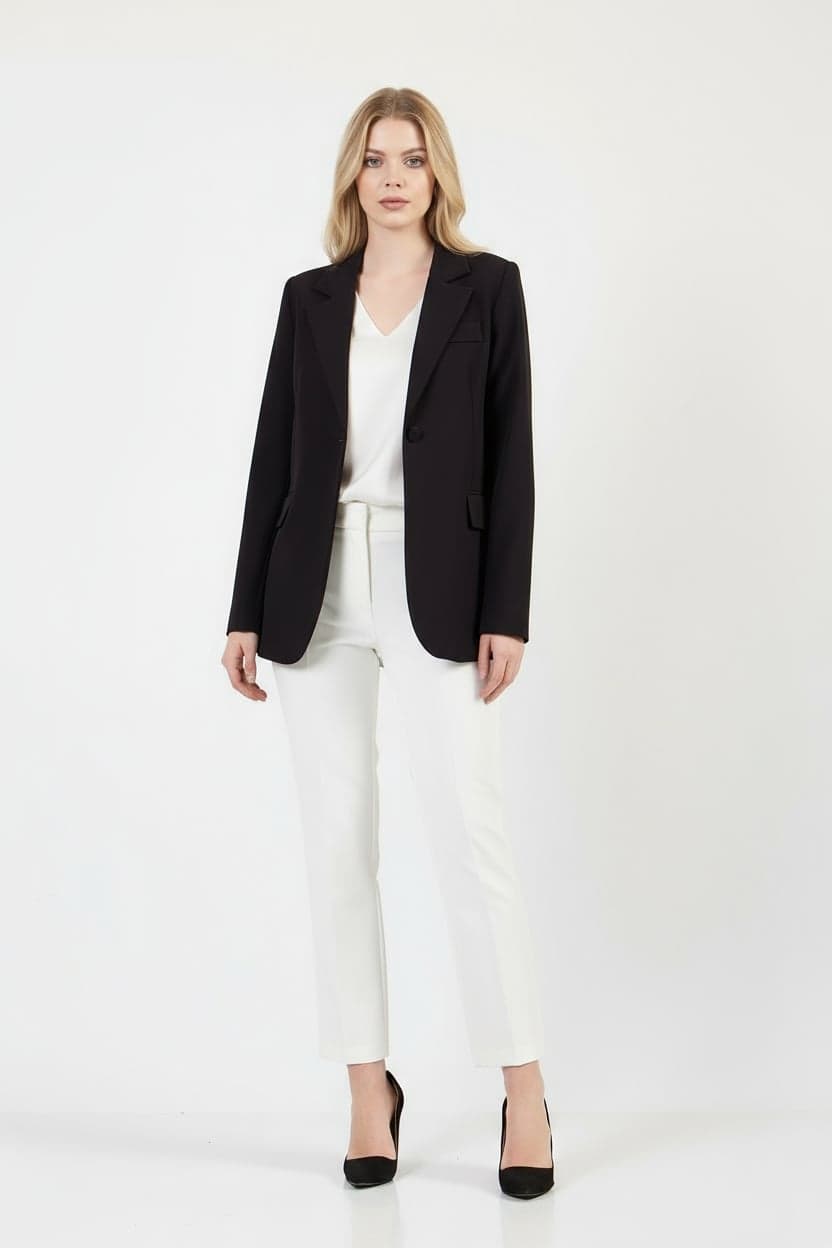 Black Single Button Jacket