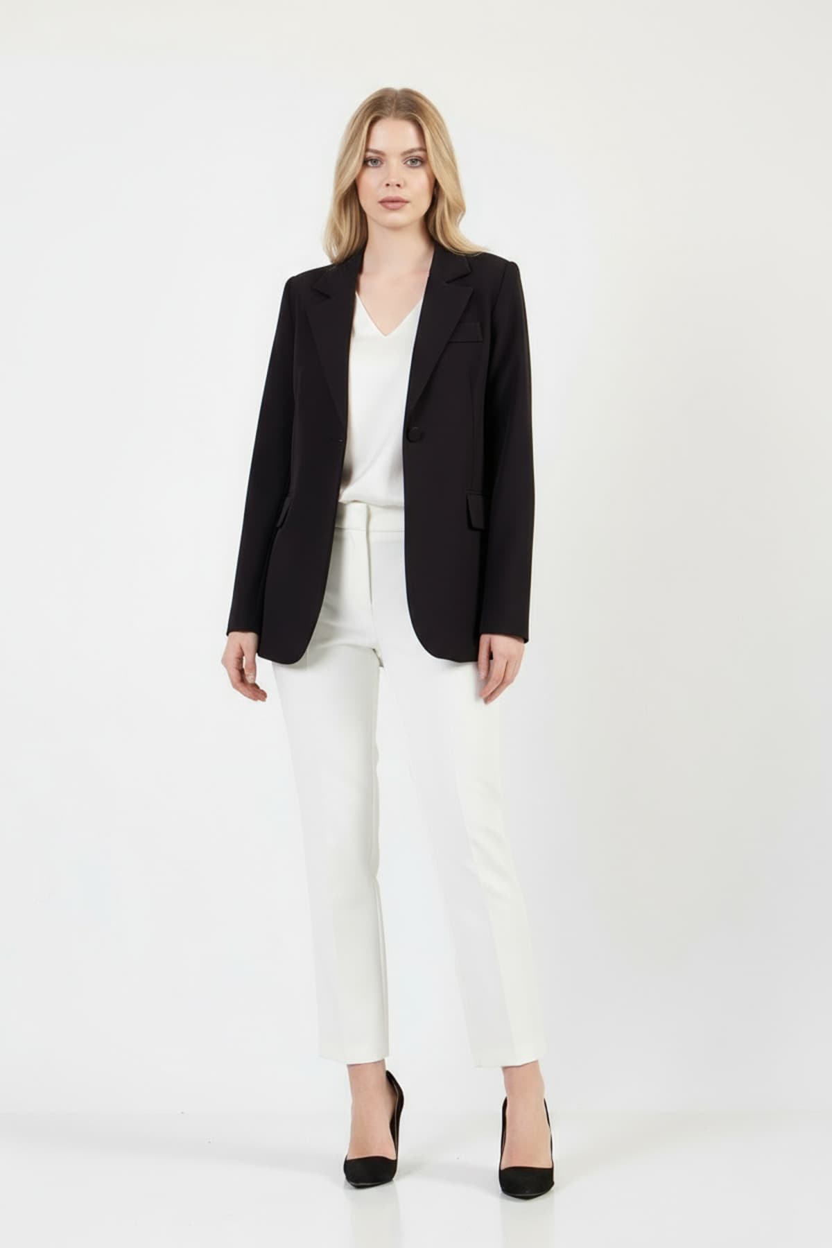 Black Single Button Jacket