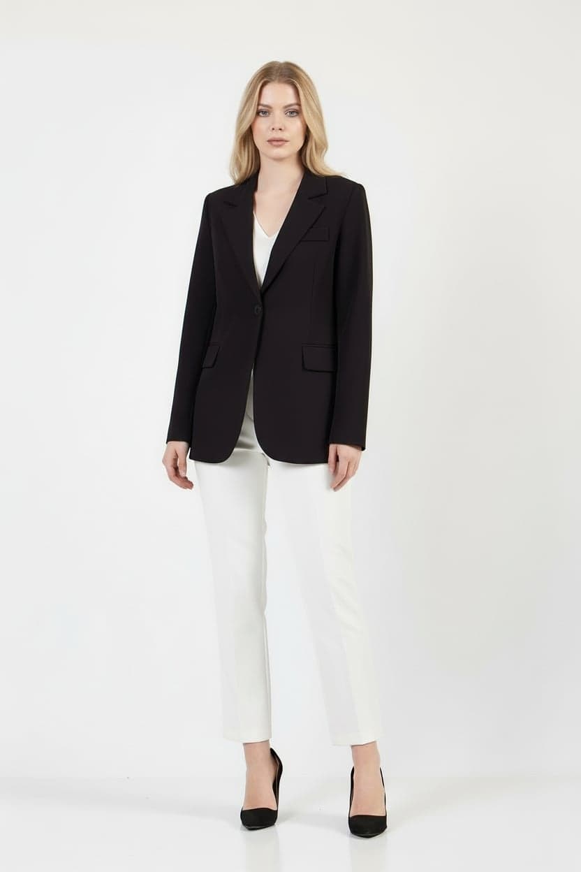 Black Single Button Jacket