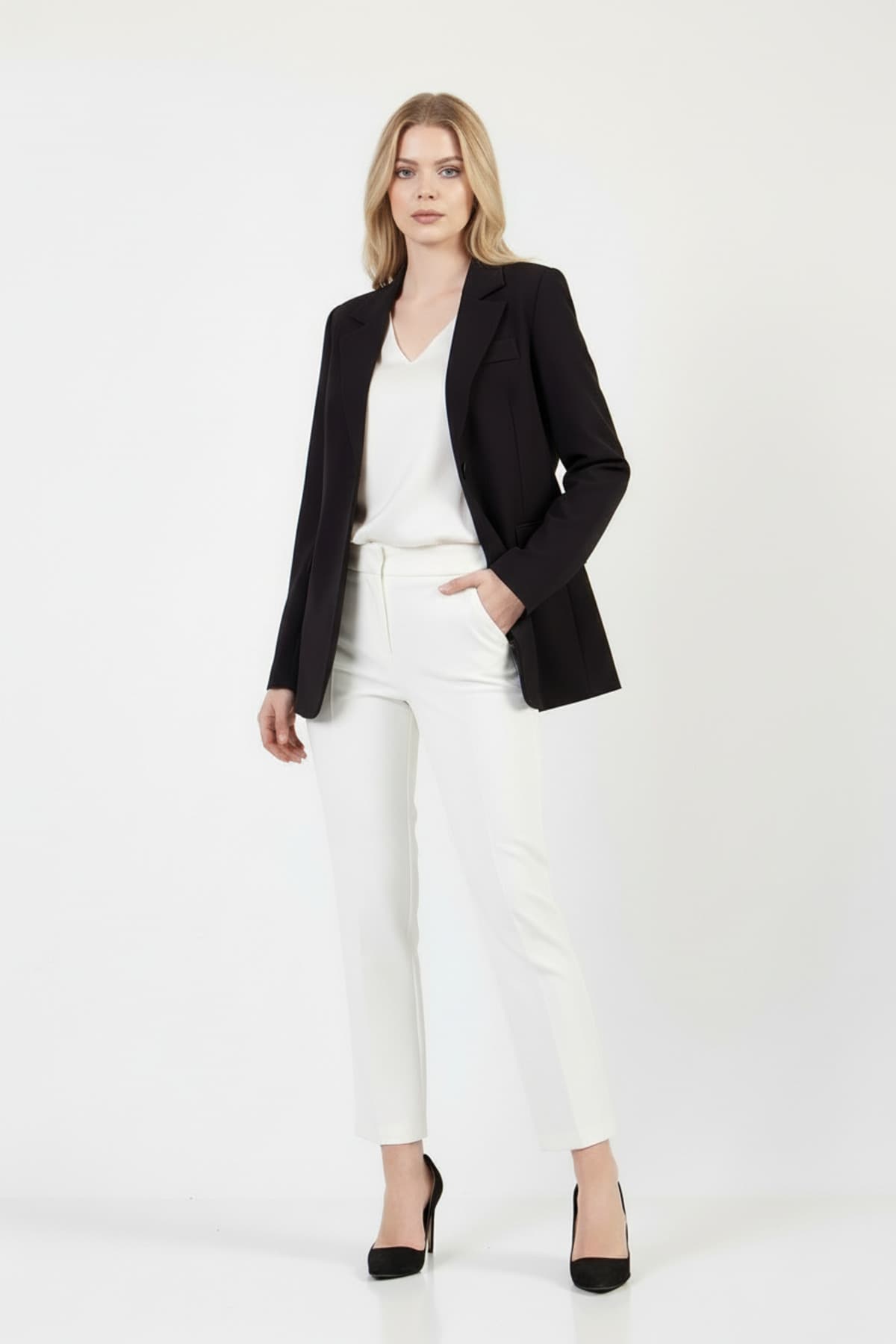 Black Single Button Jacket