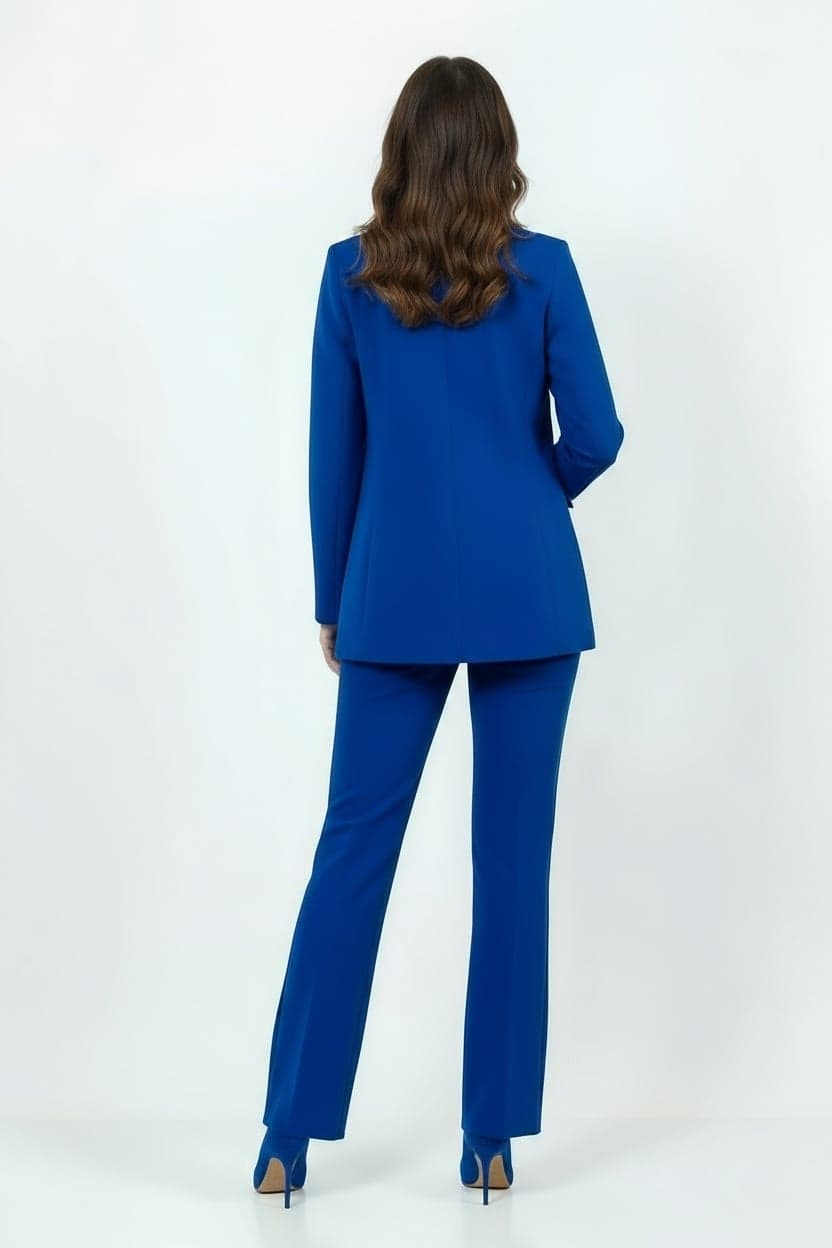 Sax Blue Jacket Trousers Suit Dress