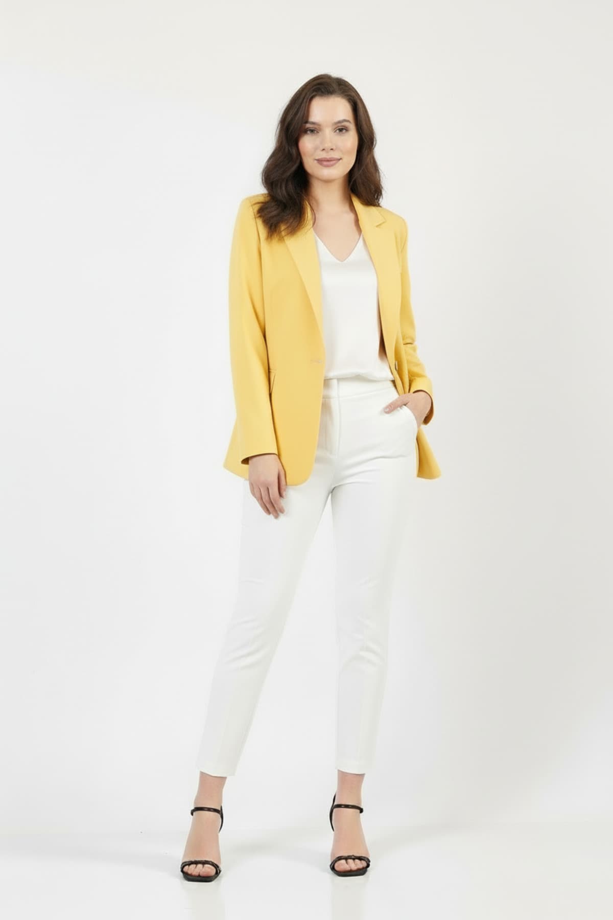 Yellow Single Button Jacket