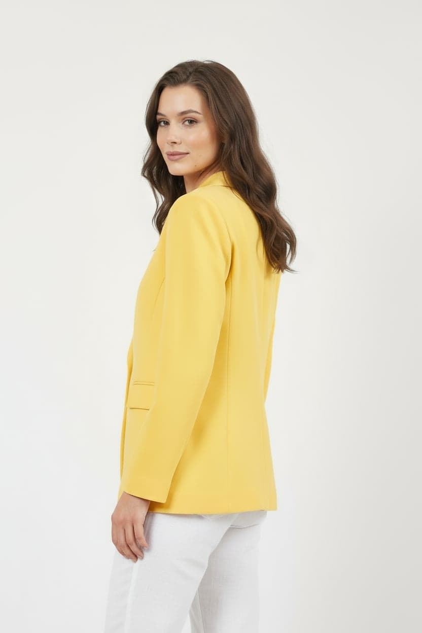 Yellow Single Button Jacket