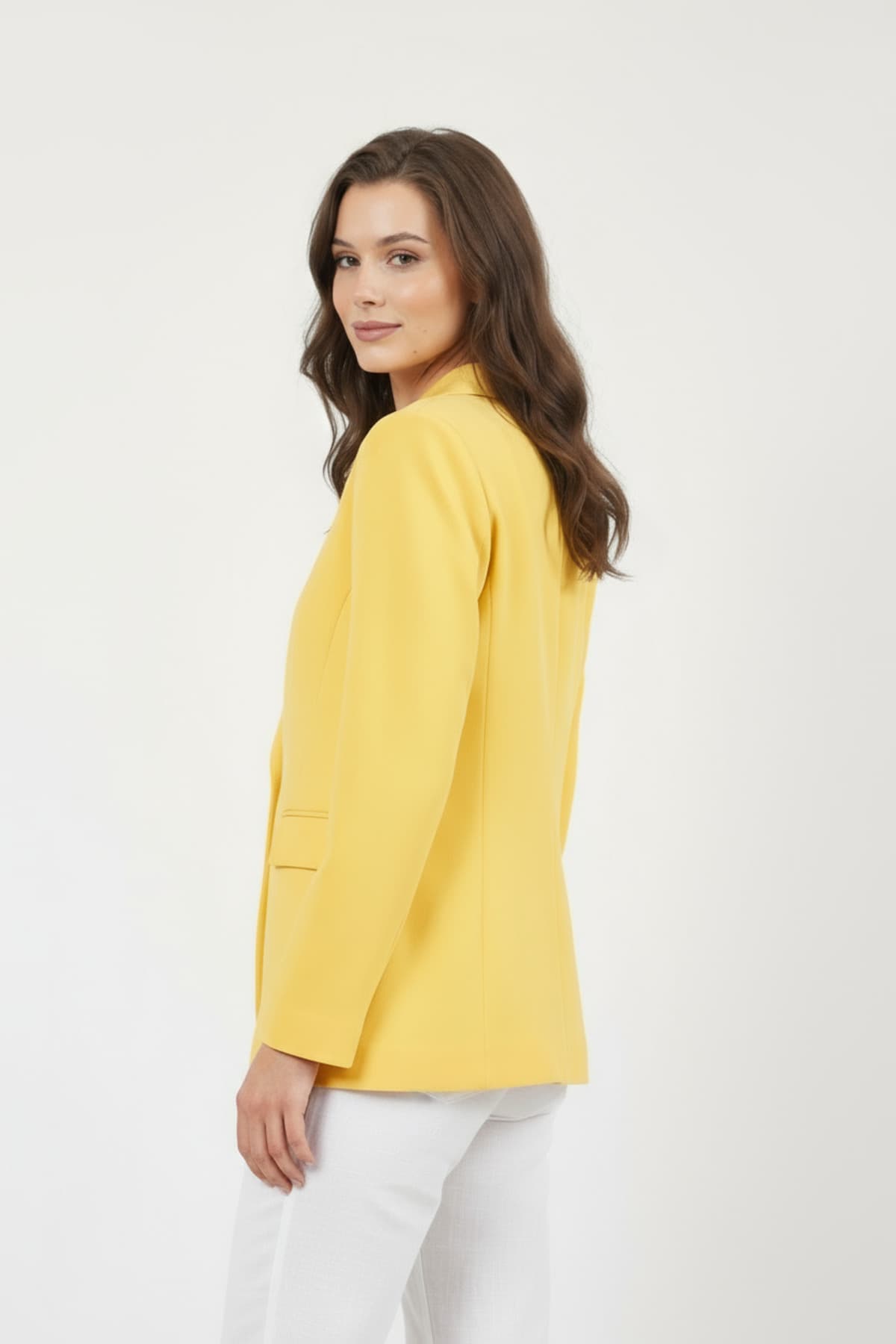 Yellow Single Button Jacket