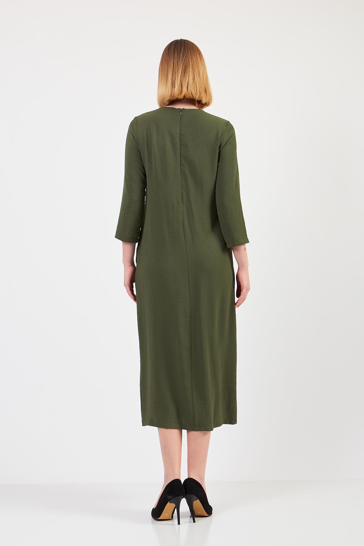 Khaki Half Sleeve Dress