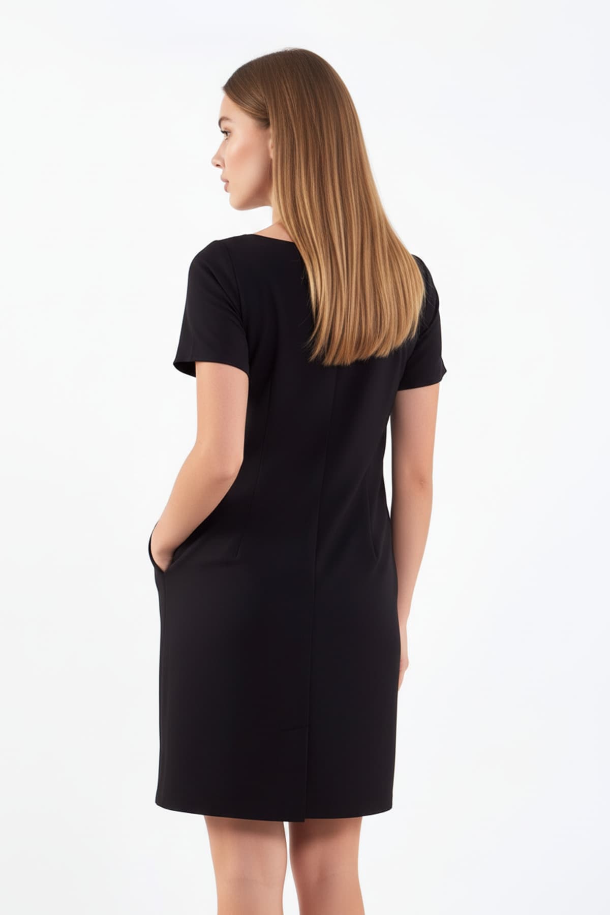 Short Sleeve Front Pleated Dress