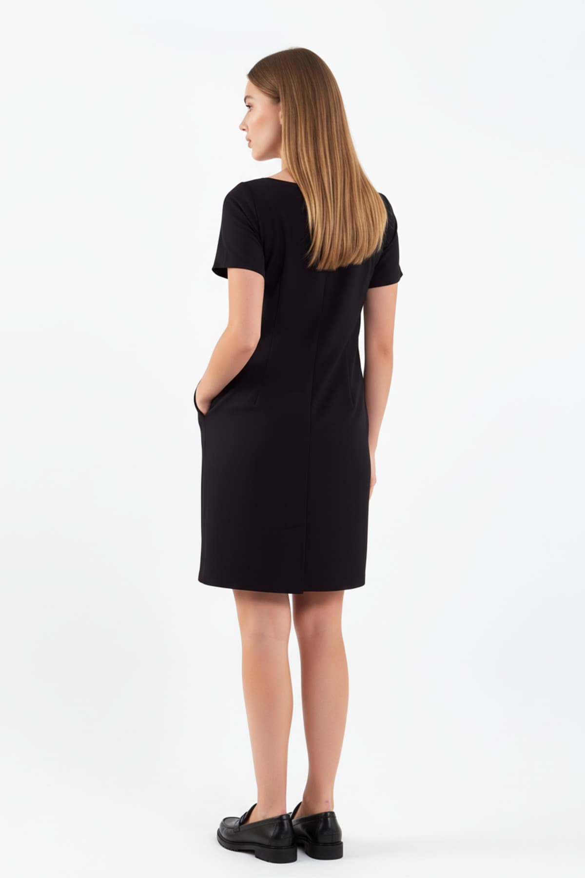 Short Sleeve Front Pleated Dress