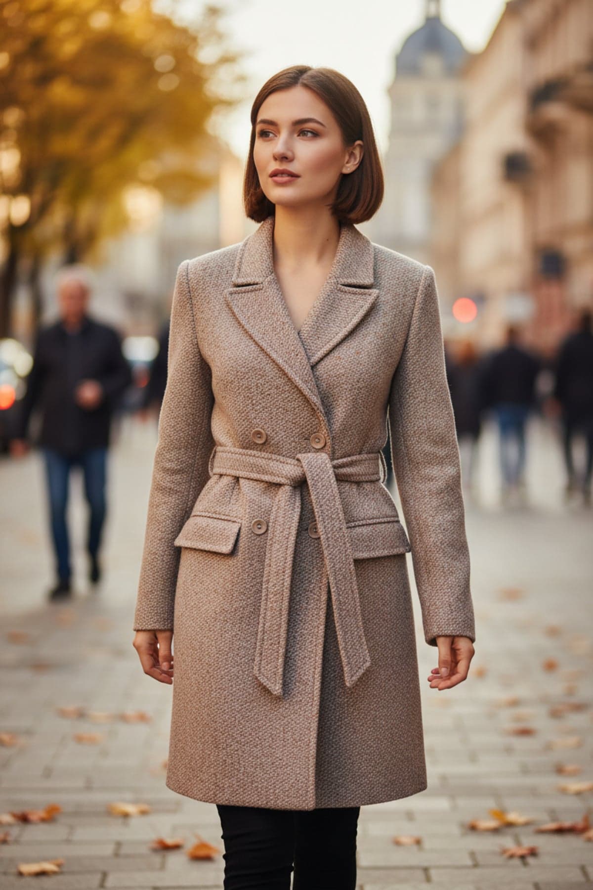 Brown Double-Breasted Coat