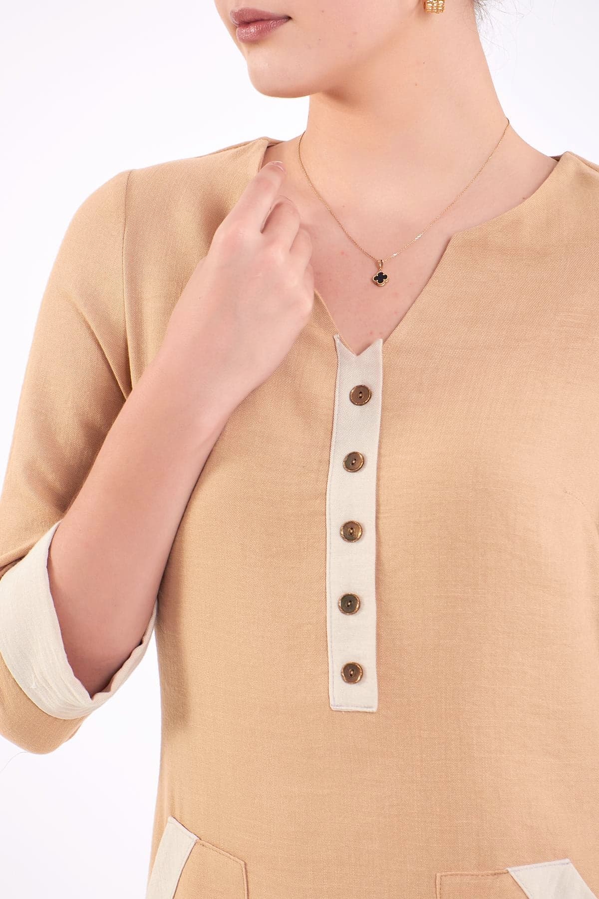 Half Sleeve Linen Dress