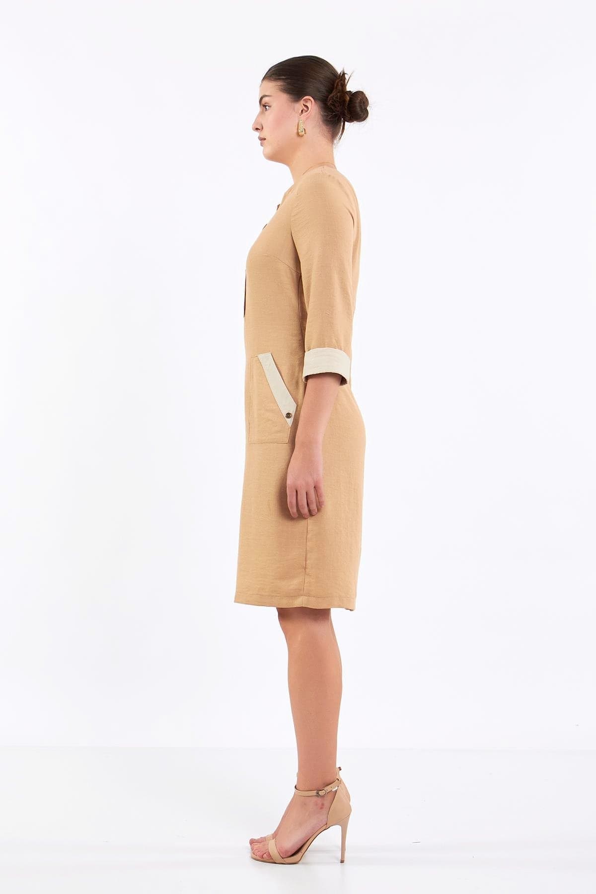 Half Sleeve Linen Dress