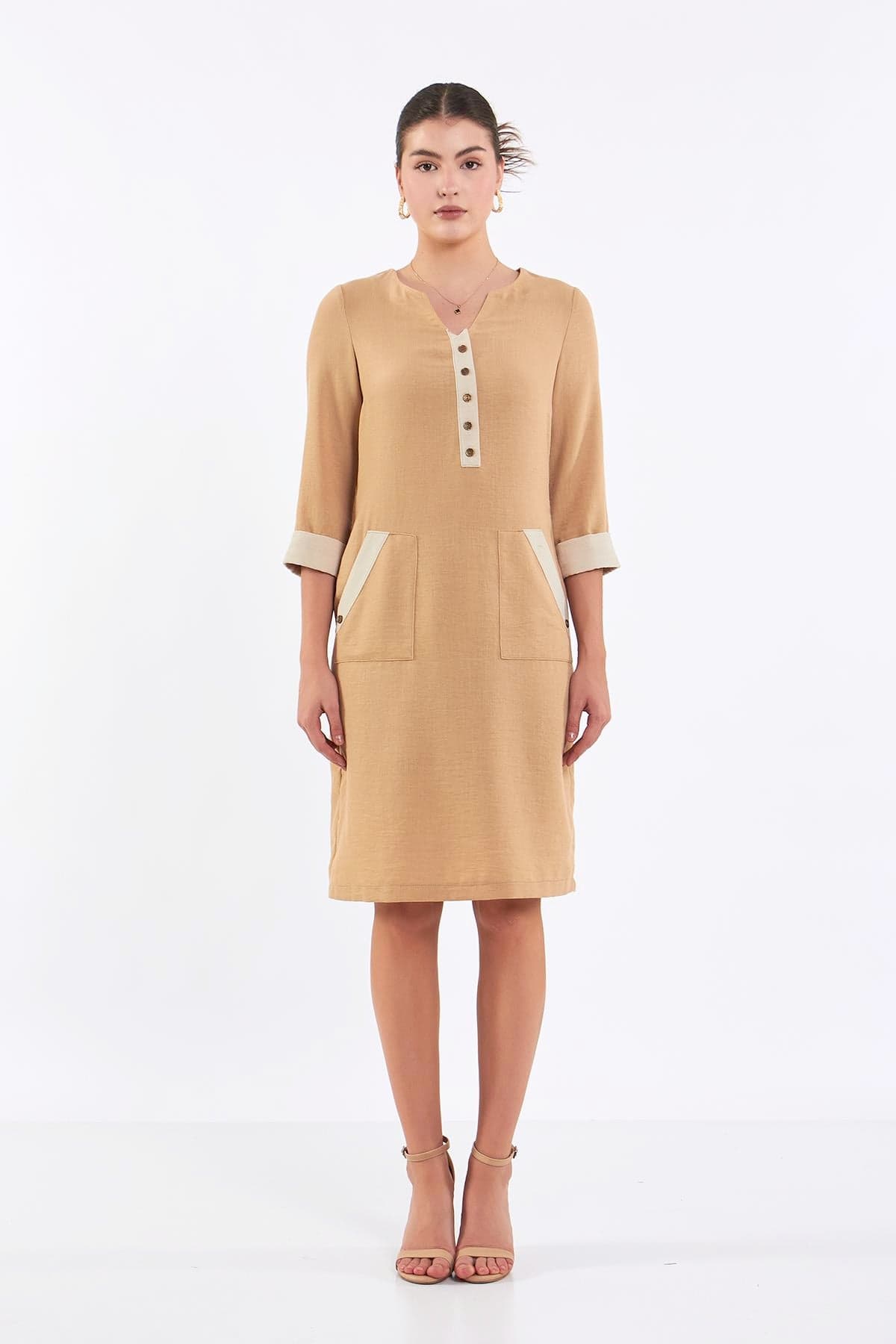 Half Sleeve Linen Dress
