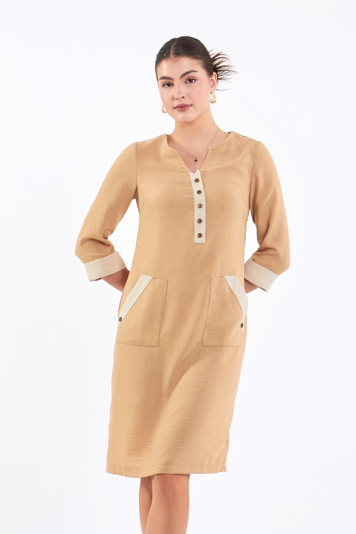 Half Sleeve Linen Dress