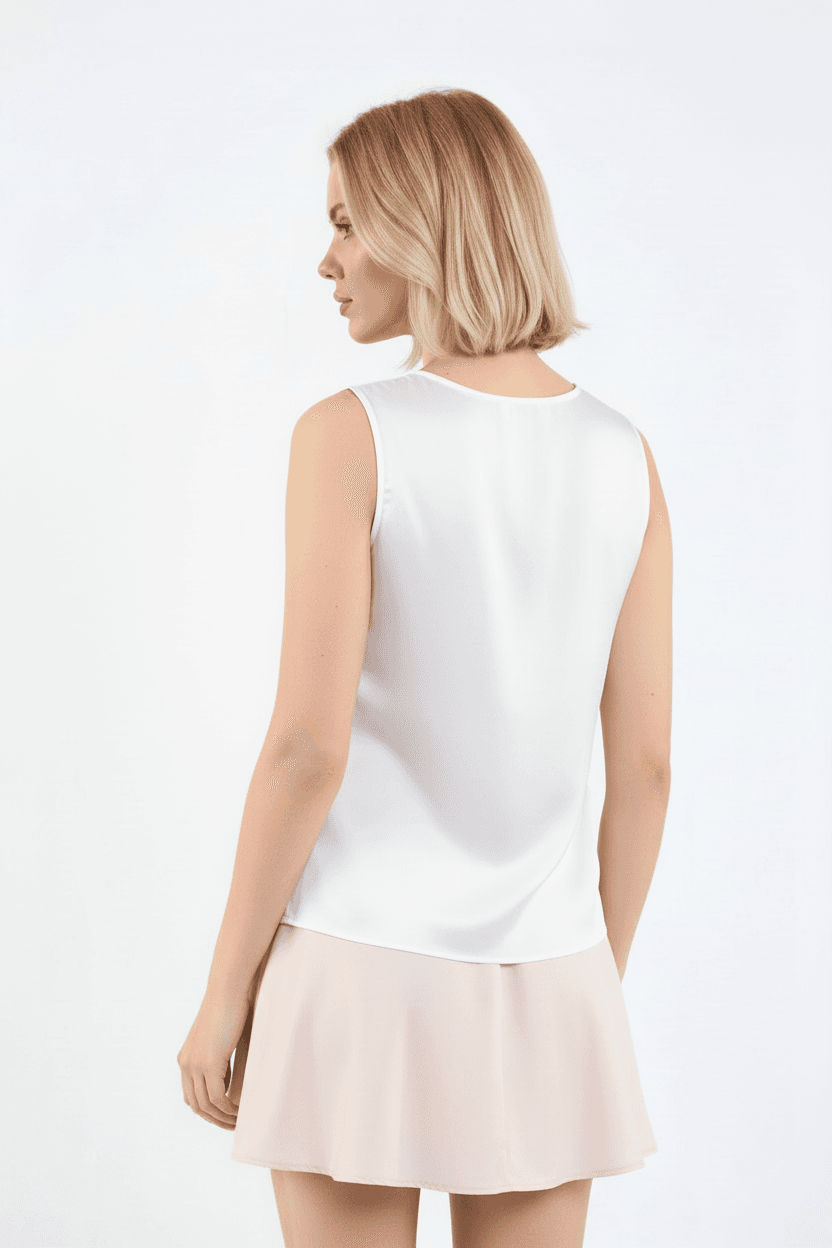 Sleeveless Satin Blouse