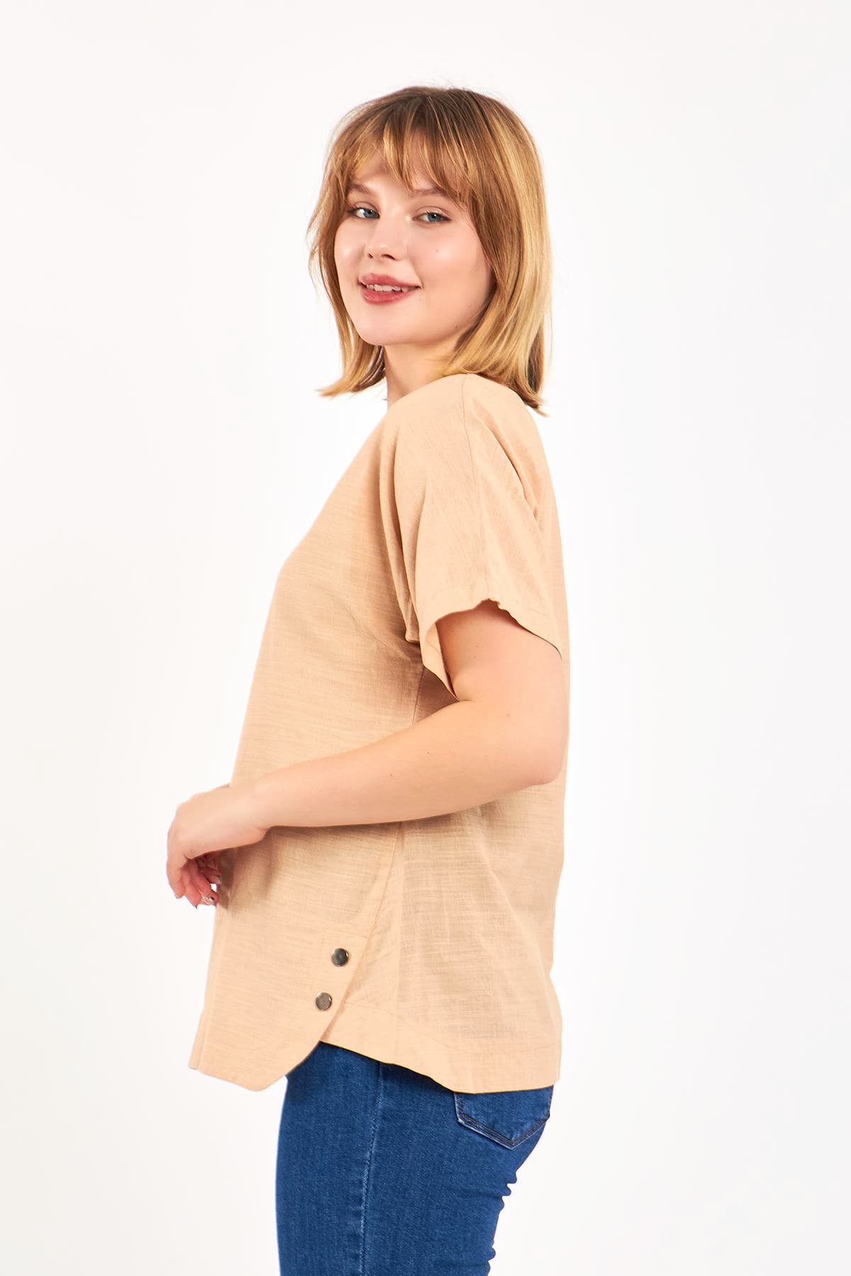Short Sleeve Linen Blouse