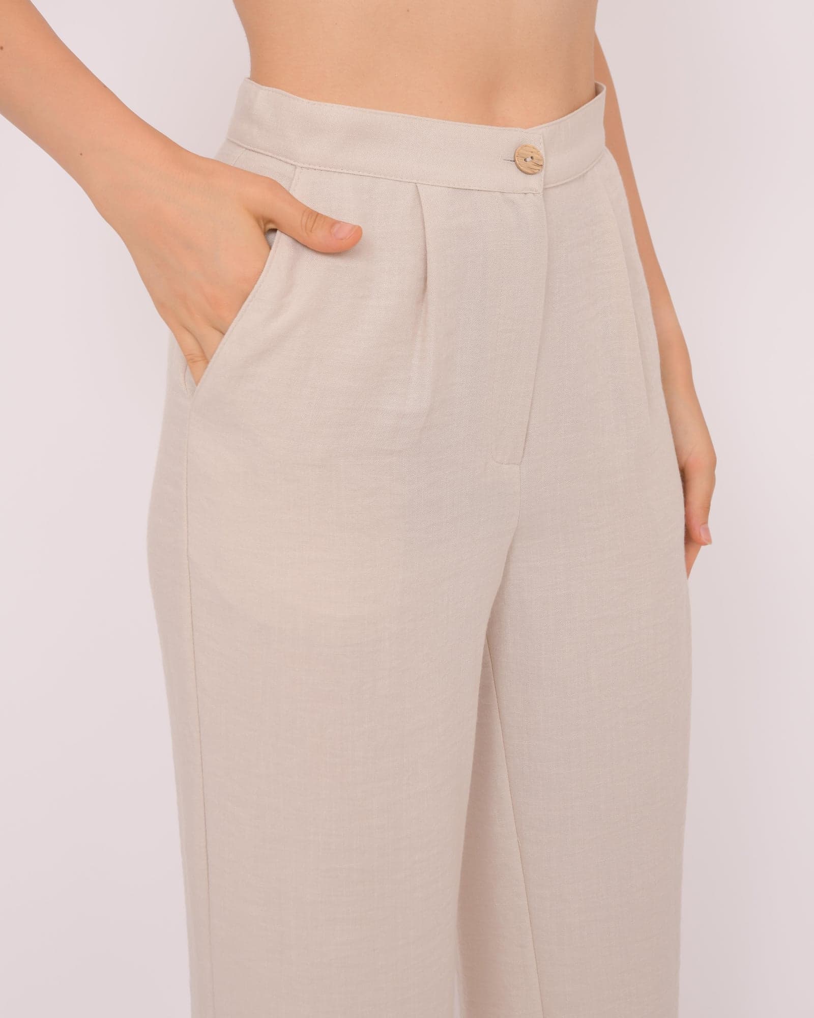 Pleated Linen Pants