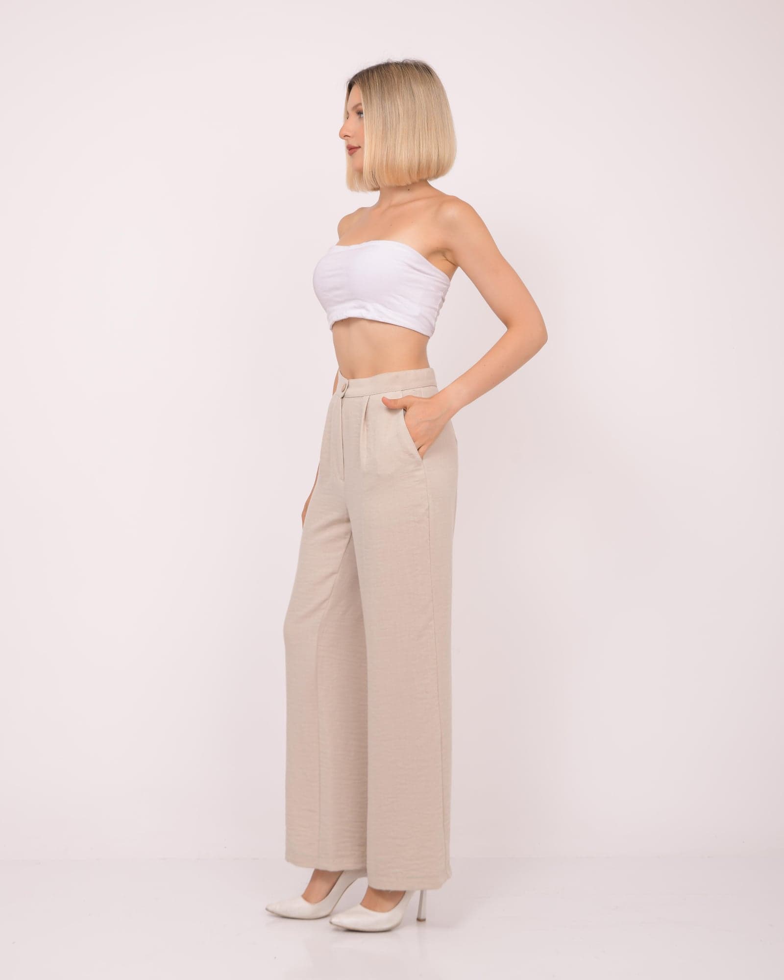 Pleated Linen Pants