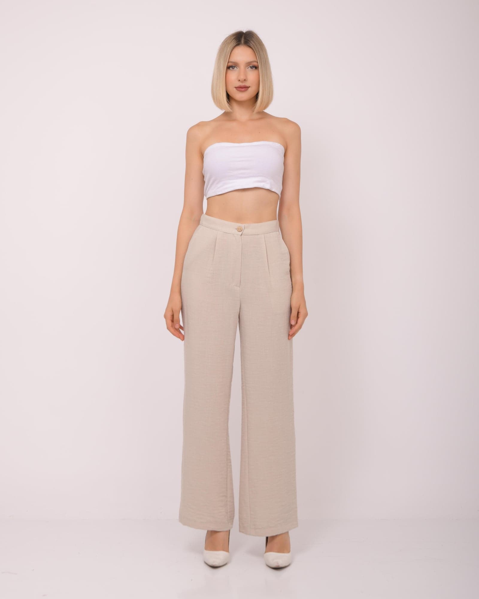 Pleated Linen Pants