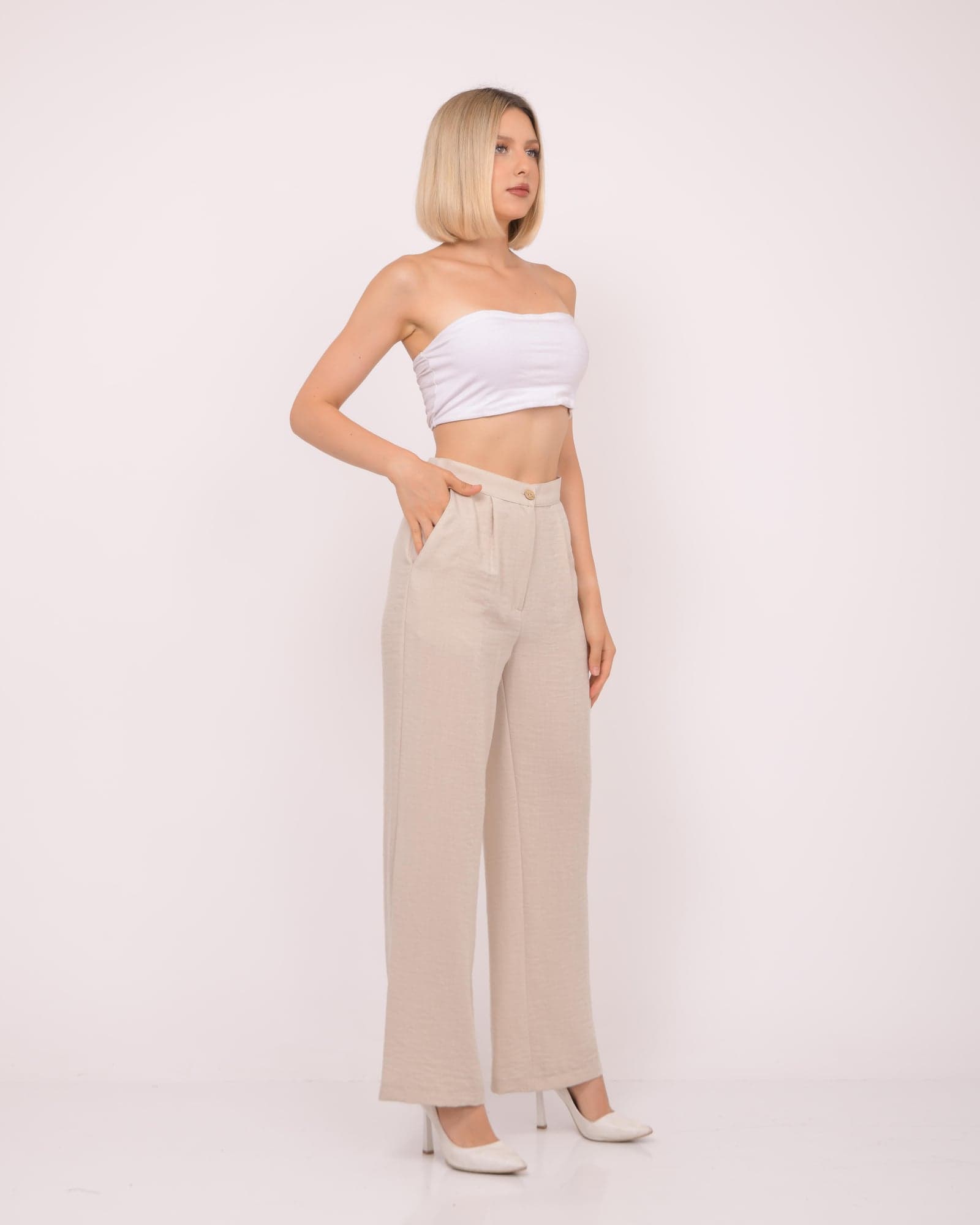 Pleated Linen Pants