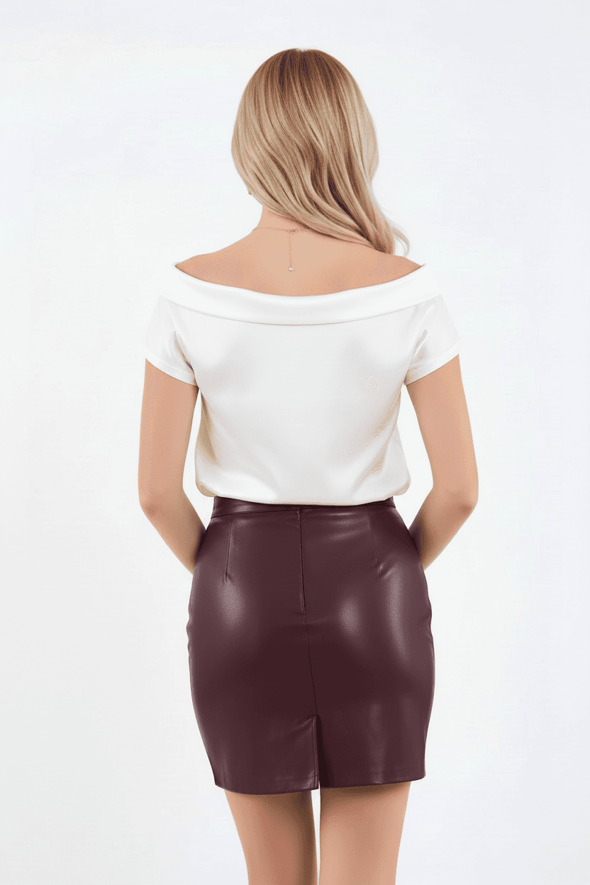 Short Faux Leather Skirt