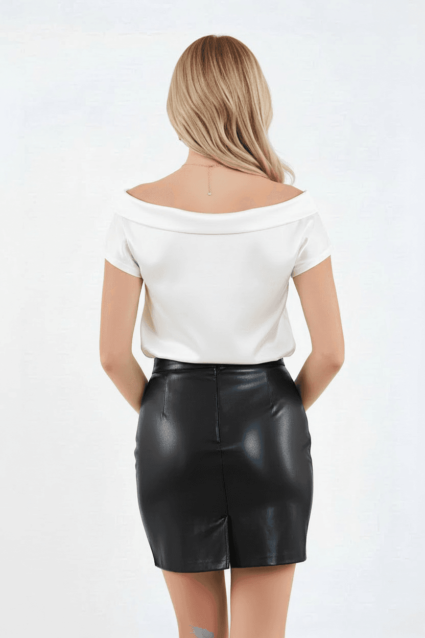 Short Faux Leather Skirt