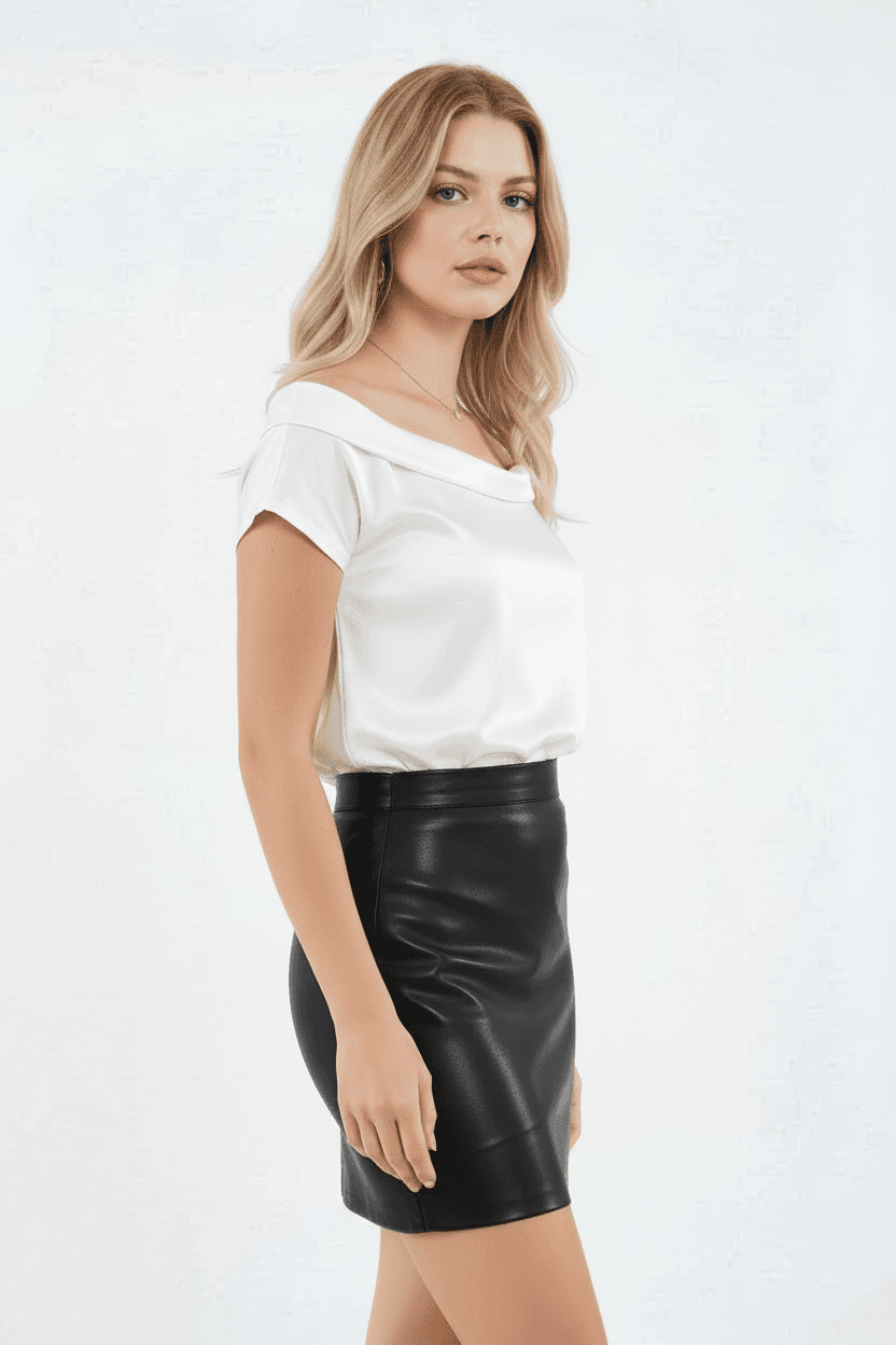 Short Faux Leather Skirt