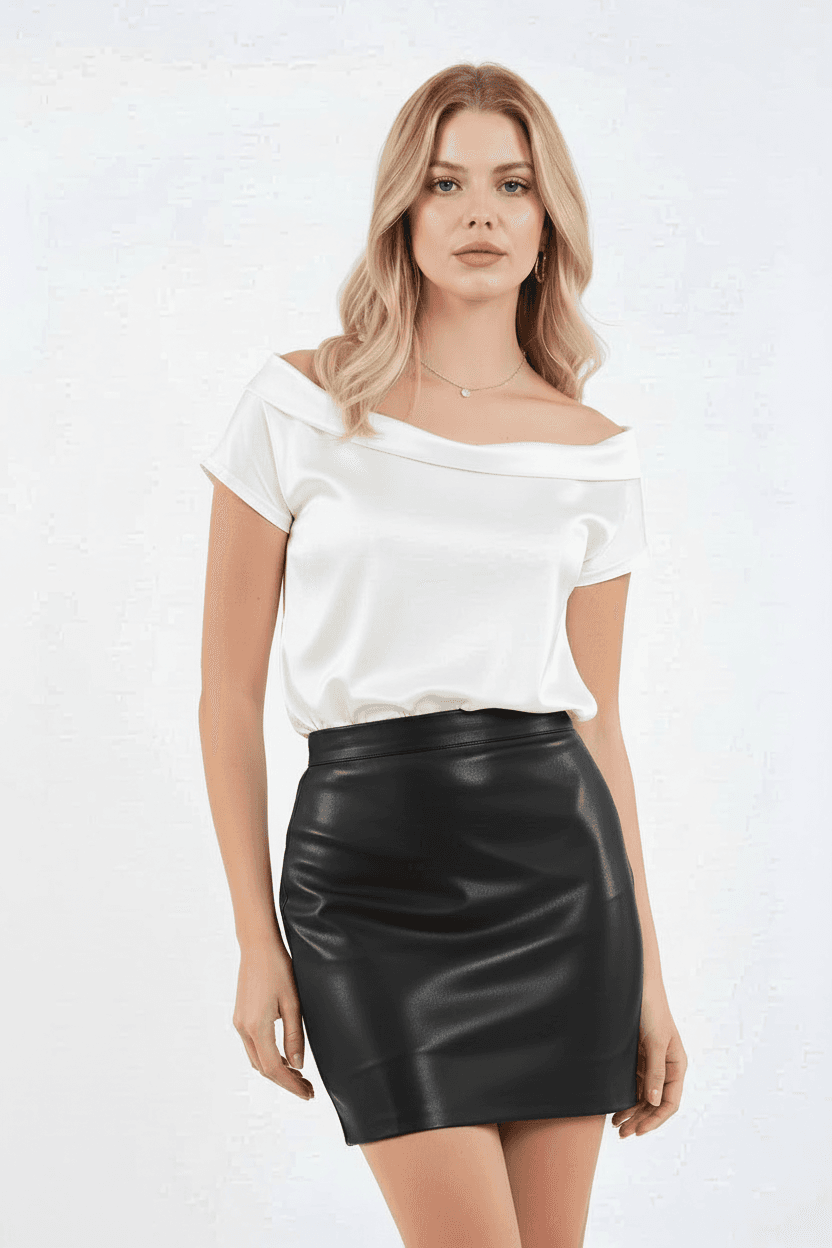 Short Faux Leather Skirt