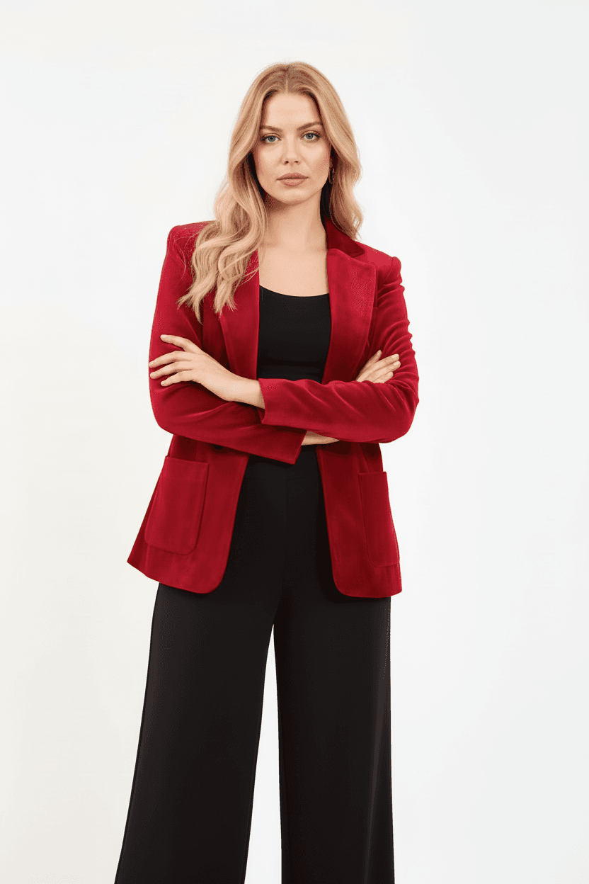 Velvet Single Button Jacket