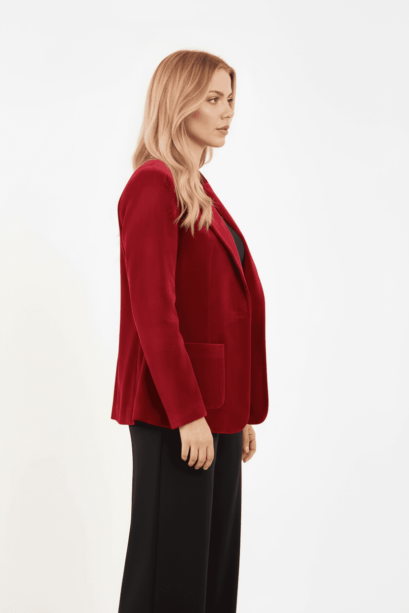 Velvet Single Button Jacket