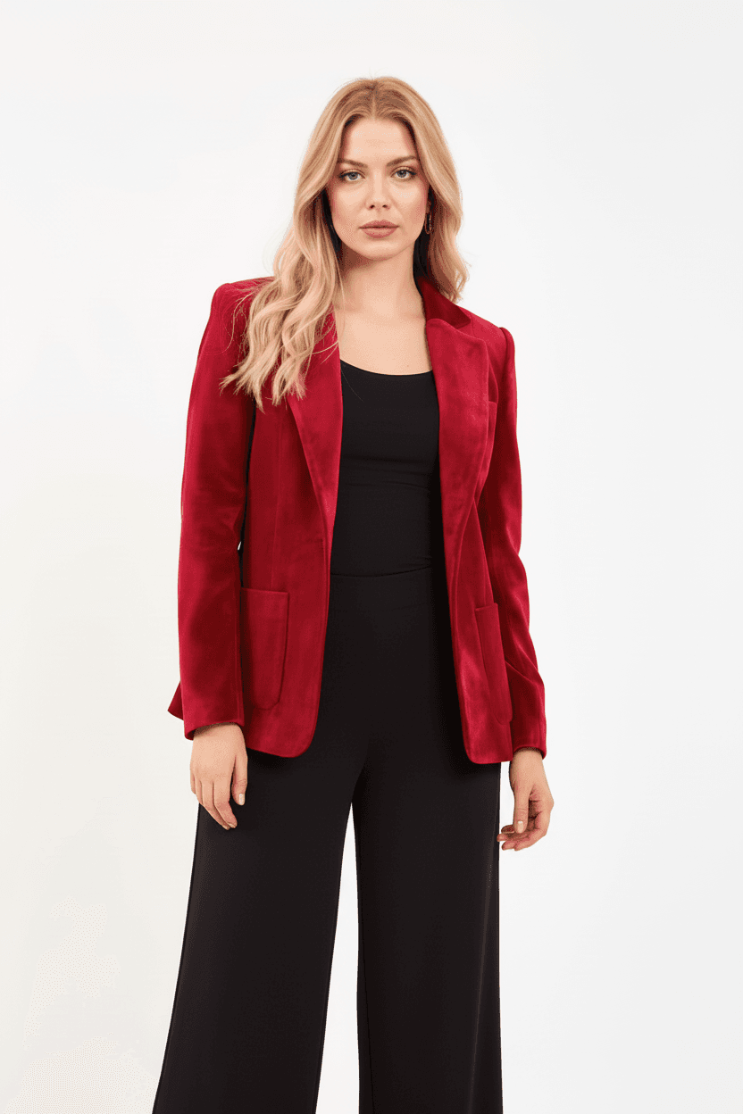 Velvet Single Button Jacket