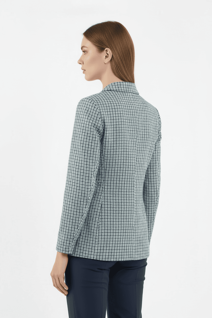 Blue Gingham Check Jacket