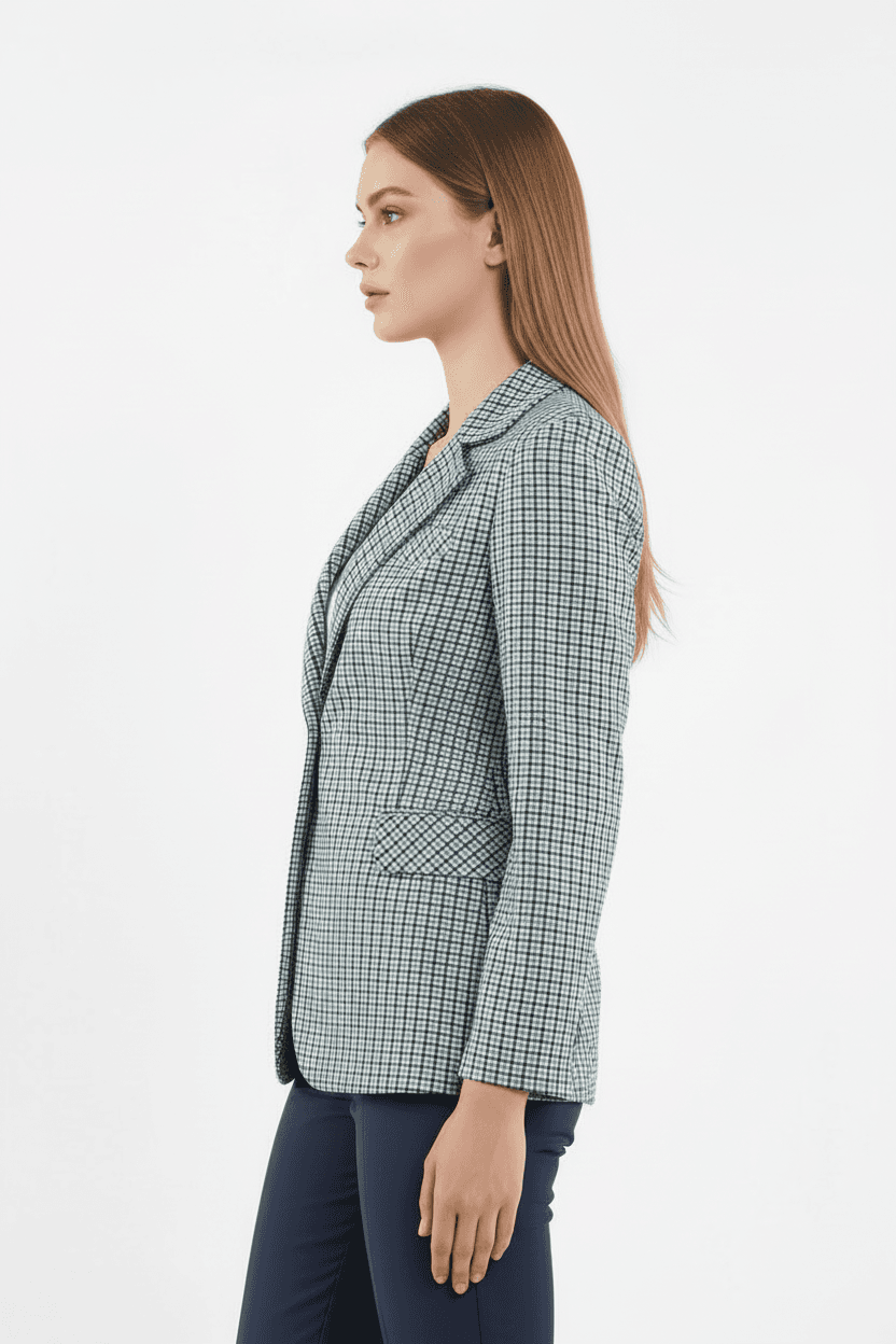Blue Gingham Check Jacket