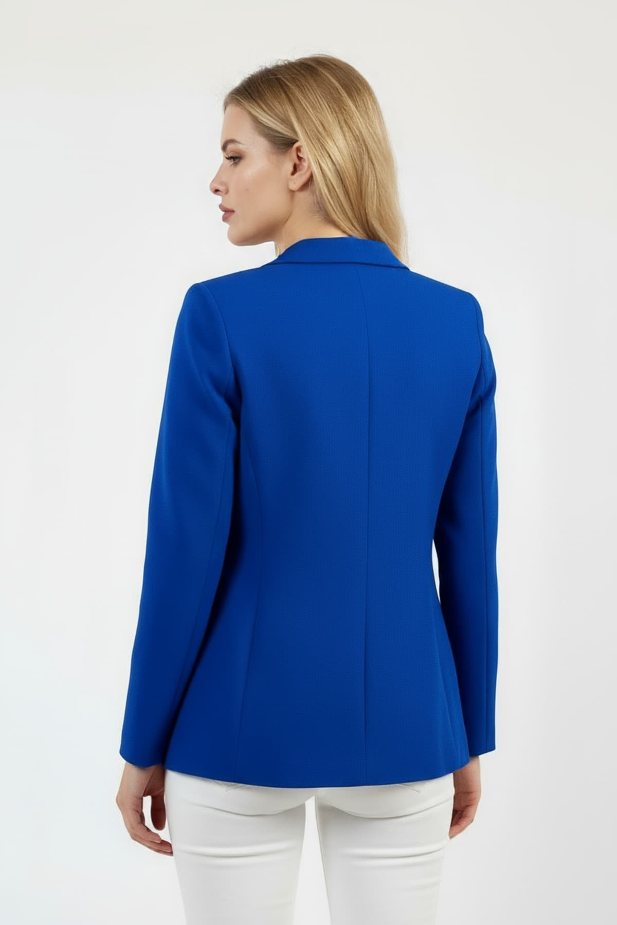 Light Blue Single-Button Jacket