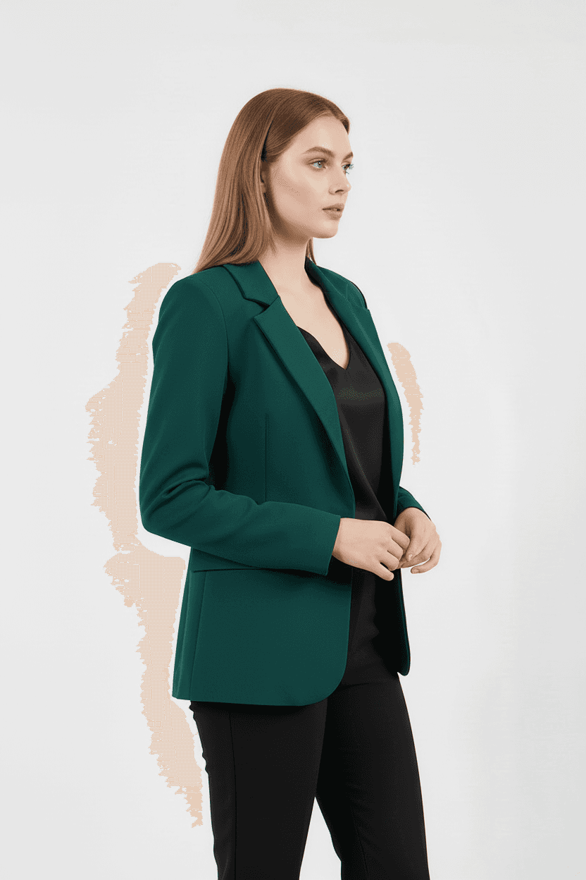 Emerald Green Single-Button Jacket
