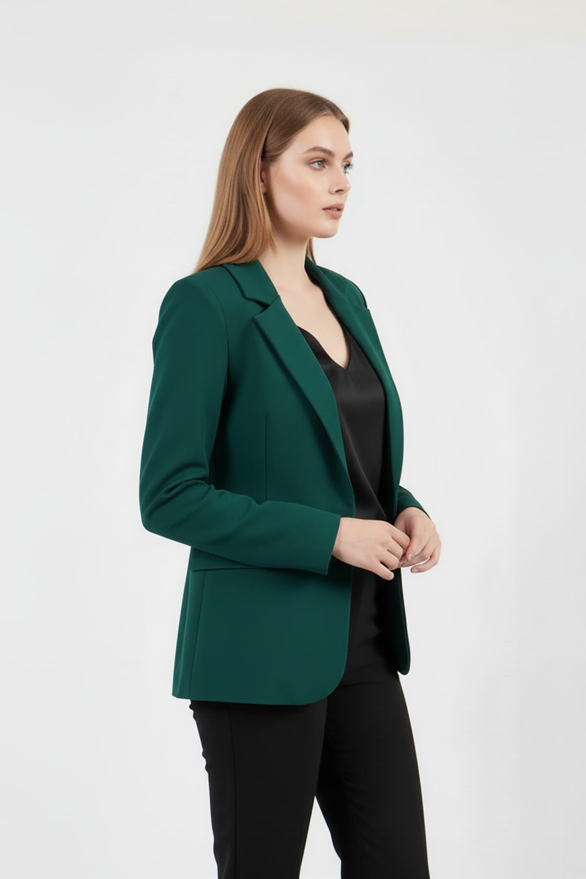 Emerald Green Single-Button Jacket