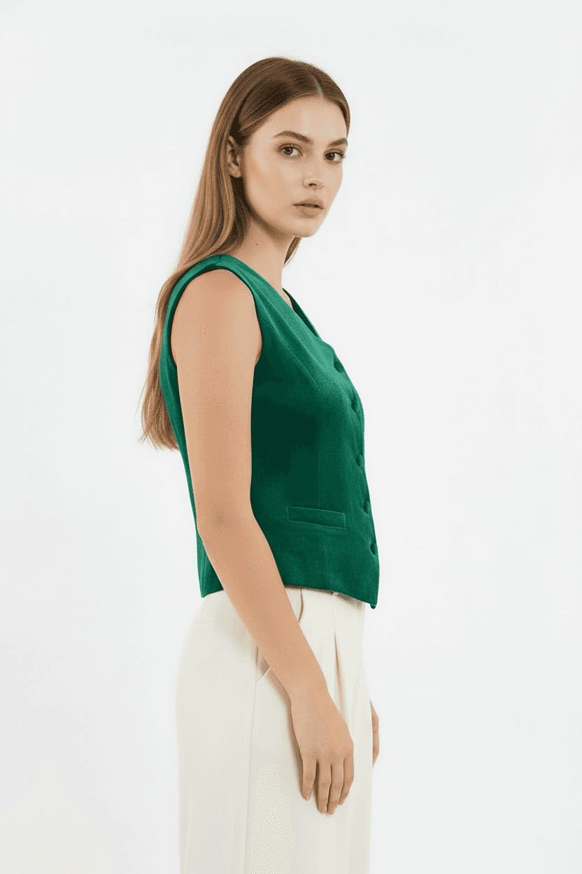 Green Velvet Vest